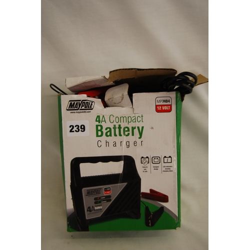 239 - MAYPOLE 4A COMPACT BATTERY CHARGER