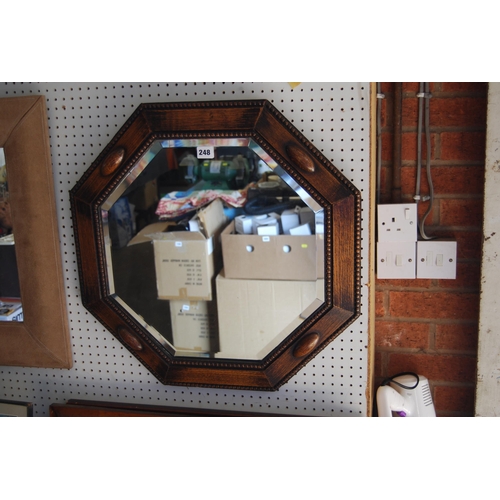 248 - EDWARDIAN OCTAGONAL MIRROR