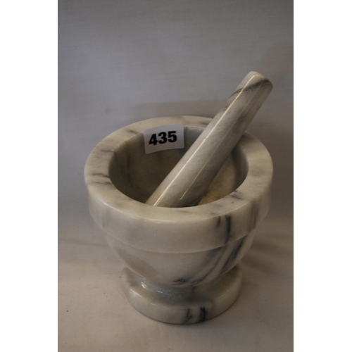 435 - MARBLE PESTLE AND MORTAR