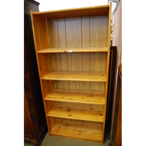 568 - PINE OPEN FRONTED BOOKCASE