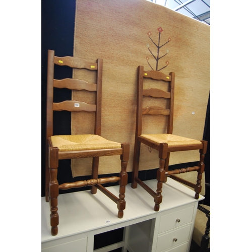 752 - PAIR OF MODERN LADDER BACK DINING CHAIRS