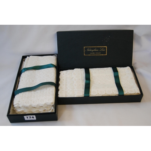 174 - 2 BOXES OF 4 NOTTINGHAM LACE NAPKINS