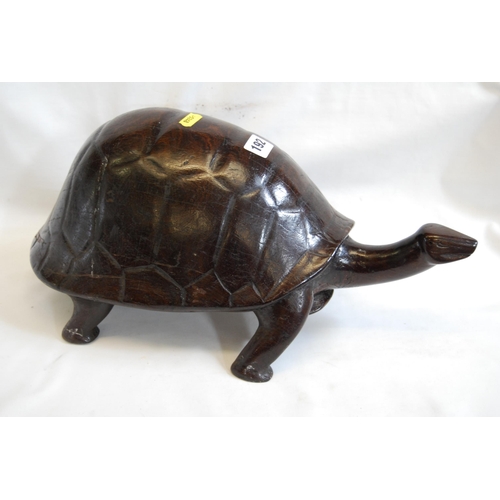 192 - LARGE CARVED HARDWOOD TURTLE (45CM HEAD TO TAIL)