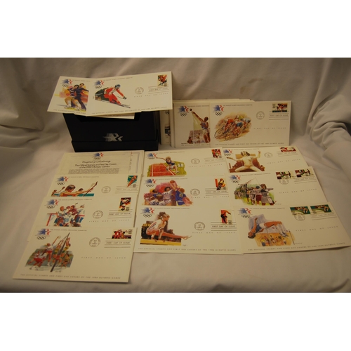 236 - BOXED SET OF THE OFFICIAL STAMPS & FIRST DAY COVERS OF THE 1984 OLYMPIC GAMES