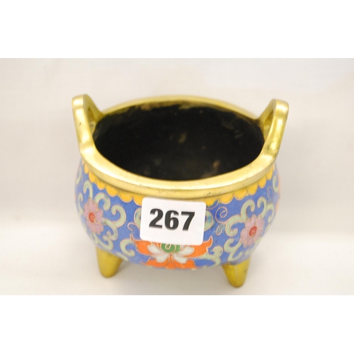 267 - SMALL CHINESE CLOISONNE KORO