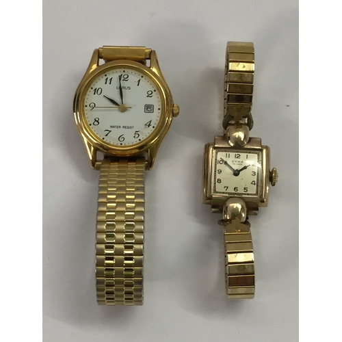 339 - CYMA DE LUXE YELLOW METAL LADIES WRISTWATCH & LORUS LADIES WRISTWATCH