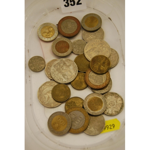 352 - QUANTITY OF FOREIGN COINS