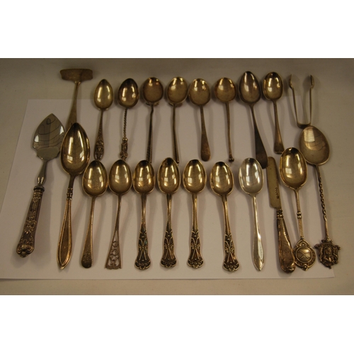 400 - COLLECTION OF SILVER TEASPOONS, ETC 10ozs