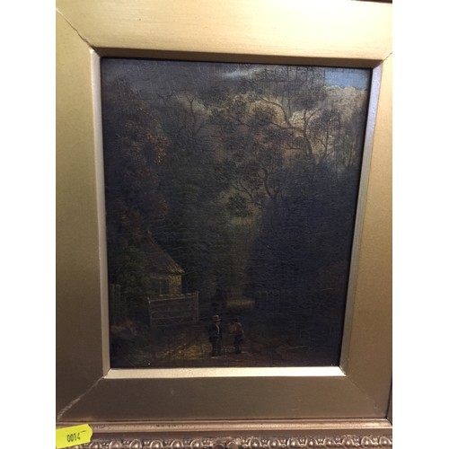 454 - 19TH CENTURY OIL PAINTING ON PANEL 