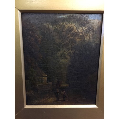 454 - 19TH CENTURY OIL PAINTING ON PANEL 