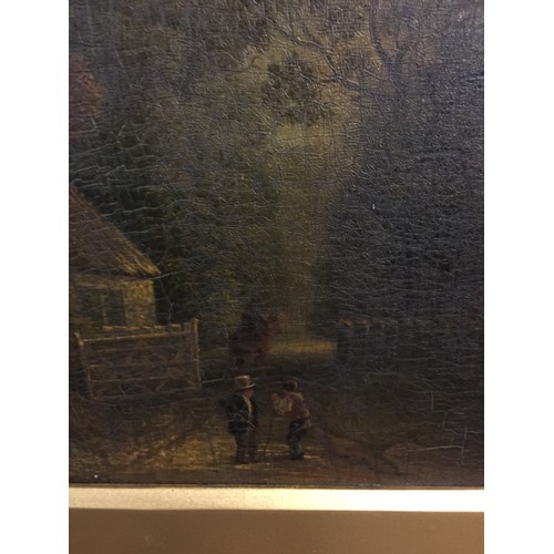 454 - 19TH CENTURY OIL PAINTING ON PANEL 