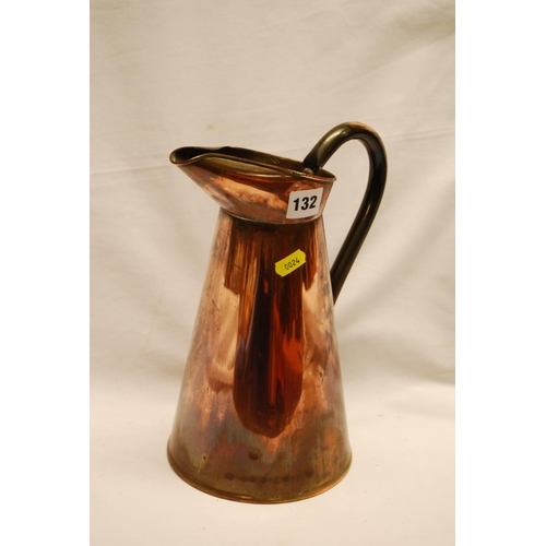 132 - COPPER ALE JUG BY HENRY LOVERIDGE