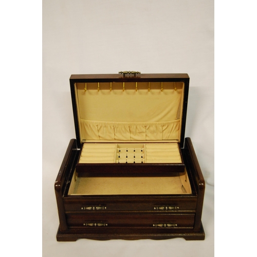 209 - WOODEN 2 DRAWER JEWELLERY BOX