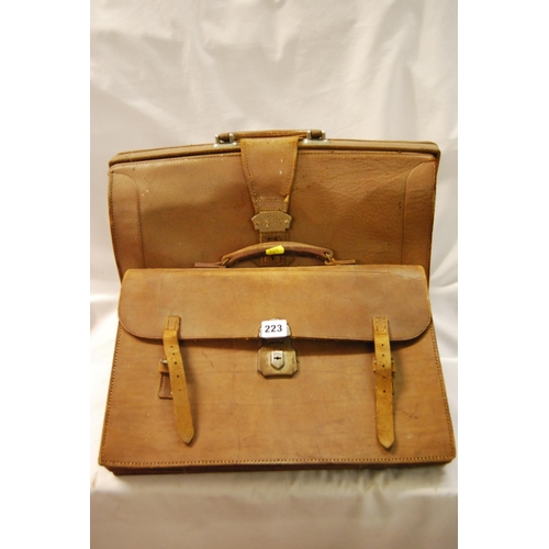 223 - 2 VINTAGE LEATHER BRIEFCASES