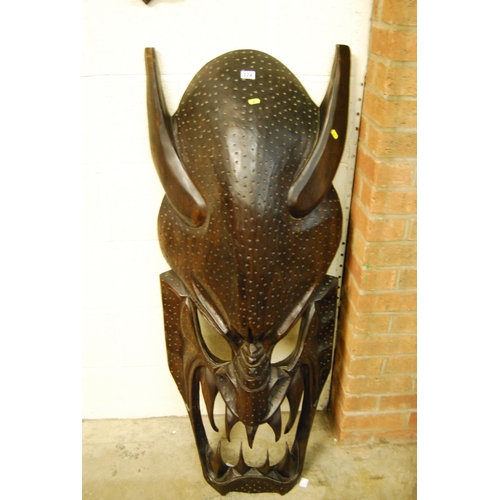 224 - LARGE AFRICAN HARDWOOD MASK DEVIL MASK