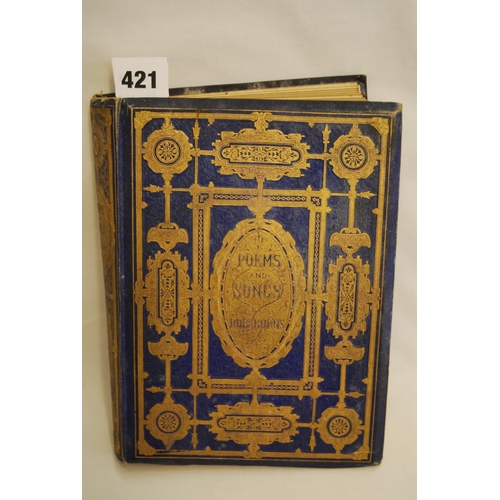 421 - 1 VOLUME POEMS & SONGS BY ROBERT BURNS 1860