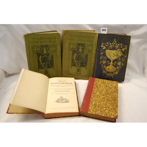 455 - 2 VOLUMES KURCHARKA, 1 VOLUME PANTROPHEON 1853, 2 VOLUMES THE MODERN BAKER, CONFECTIONER & CATERER 1... 