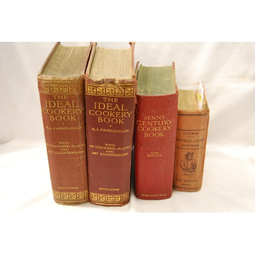 456 - 1 VOLUME CUISINE BOURGEOISE, 1 VOLUME SENN'S CENTURY COOKERY BOOK, 2 VOLUMES THE IDEAL COOKERY BOOK