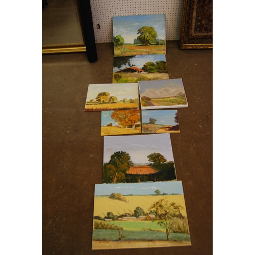 475 - QUANTITY OF UNFRAMED PAINTINGS BY W TEBBUTT