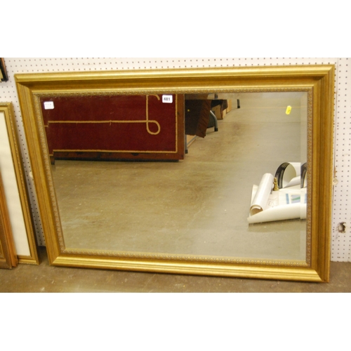 481 - GILT FRAMED BEVELLED WALL MIRROR 106cm (W) x 76cm (H)