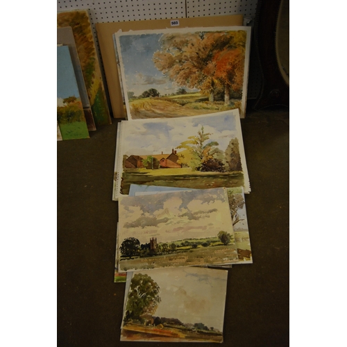 503 - QUANTITY OF WATERCOLOUR PAINTINGS BY W TEBBUTT