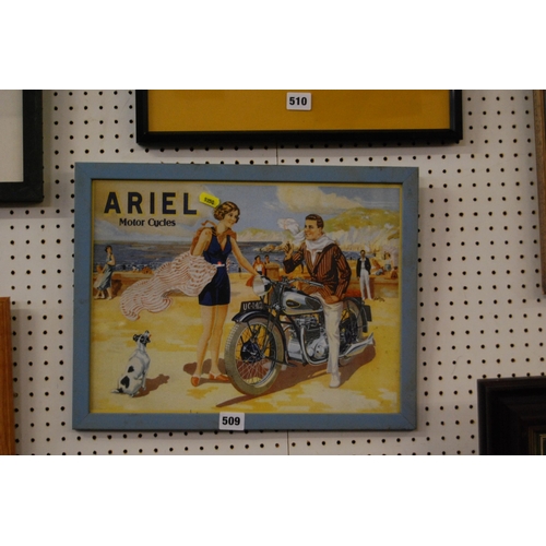 509 - COLOURED ADVERTISEMENT FOR ARIEL MOTORCYCLES