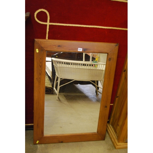 533 - MODERN PINE FRAMED WALL MIRROR