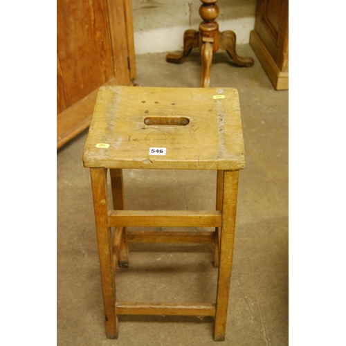 546 - VINTAGE BEECH HIGH STOOL