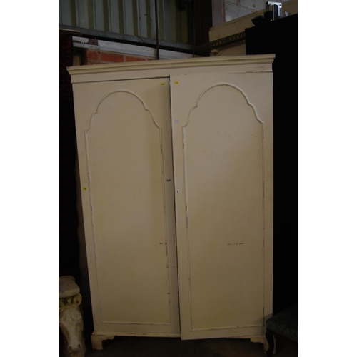 575 - CREAM PAINTED DOUBLE WARDROBE