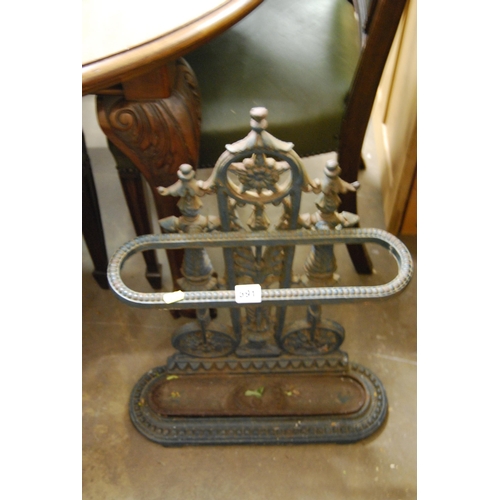 591 - VICTORIAN ORNATE CAST IRON STICK STAND