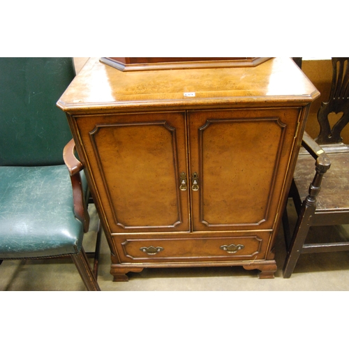 619 - WALNUT TELEVISION CABINET FITTED DRAWER