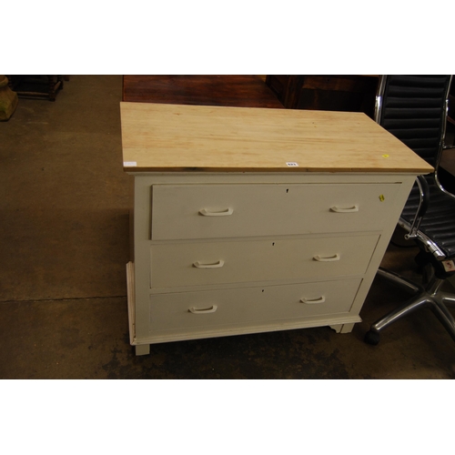 623 - PAINTED 3 DRAWER DRESSING CHEST 91cm X 46cm X 77cm