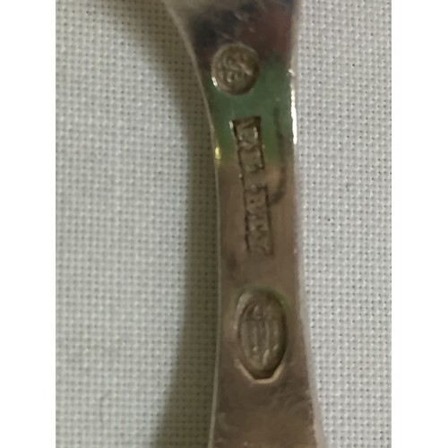 297 - DANISH SILVER PRESERVE SPOON BY P HERTZ (0.9ozs)