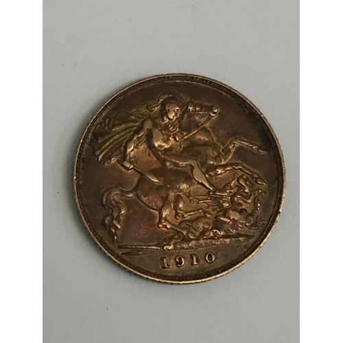 343 - 1910 GOLD 1/2 SOVEREIGN (4.0gm) P2300081561