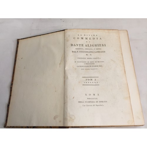 462 - 2 VOLUMES GOLDSMITH'S HISTORY OF THE EARTH 1856, 3 VOLUMES COMMEDIA DE DANTE ALIGHIERI 1822, 1 VOLUM... 