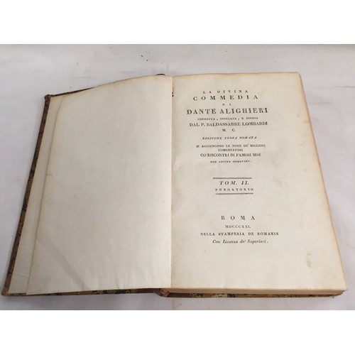 462 - 2 VOLUMES GOLDSMITH'S HISTORY OF THE EARTH 1856, 3 VOLUMES COMMEDIA DE DANTE ALIGHIERI 1822, 1 VOLUM... 