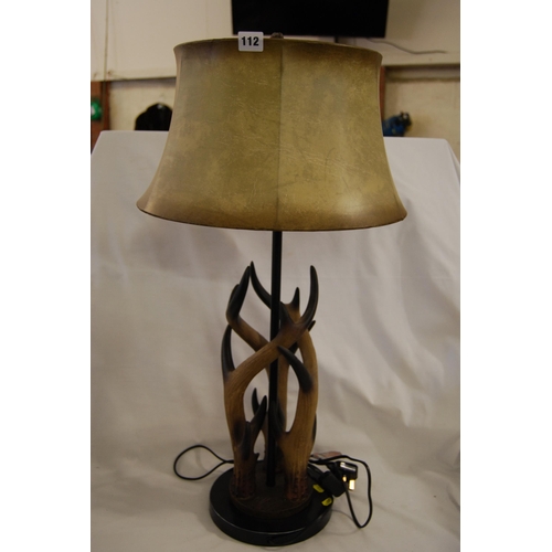 112 - CERAMIC ANTLER TABLE LAMP