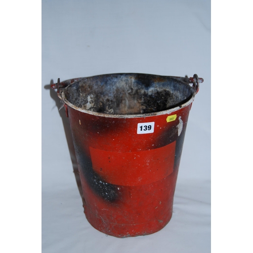 139 - RED GALVANISED FIRE BUCKET