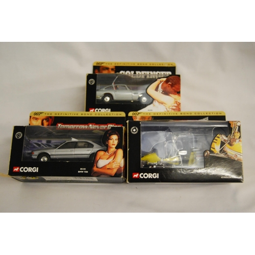 171 - BOXED CORGI JAMES BOND GYROCOPTER, ASTON MARTIN DBS, BMW 750i