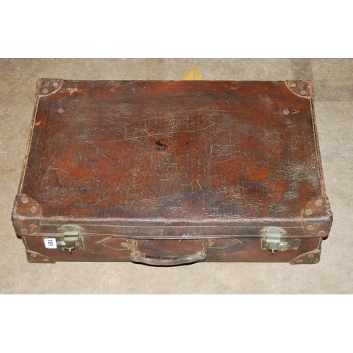 181 - VINTAGE LEATHER SUITCASE