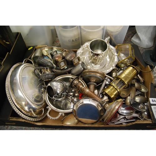 84 - QUANTITY OF SILVER PLATED WARE, ETC.