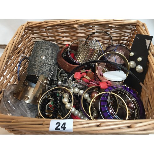 24 - BASKET OF JEWELLERY