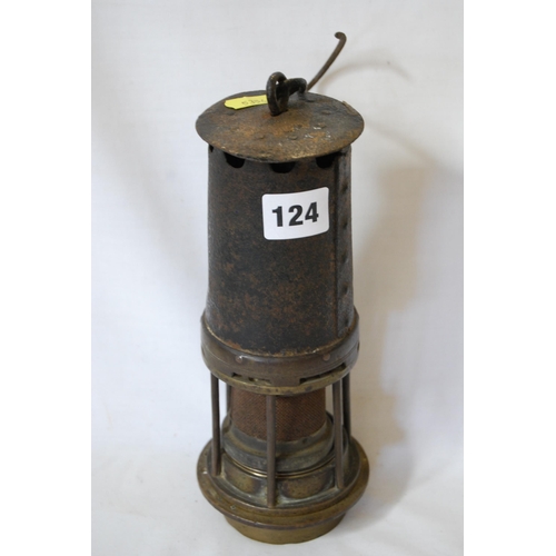 124 - 19TH CENTURY BRASS & METAL MINERS LAMP (No 13)