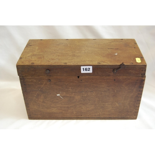 162 - STAINED WOOD TOOLBOX