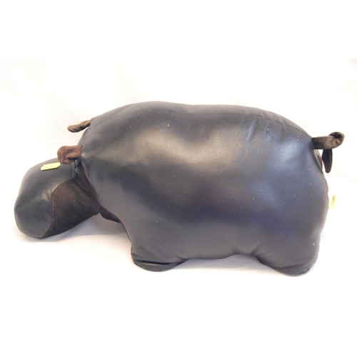 167 - LEATHER HIPPOPOTIMUS STOOL