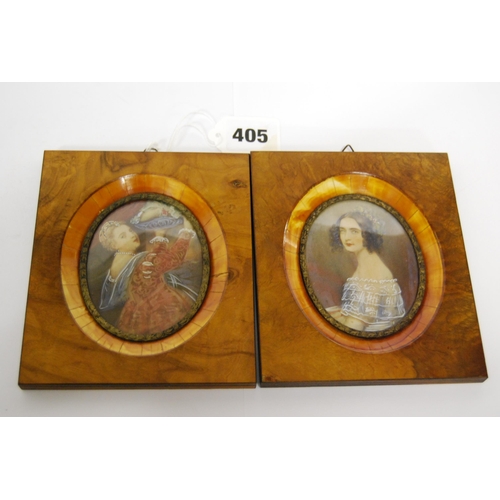 405 - PAIR OF OVAL PORTRAITS OF 