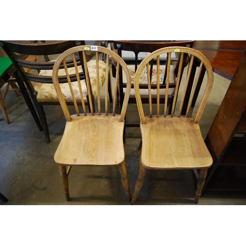 617 - PAIR OF SPINDLE & HOOP BACK WINDSOR CHAIRS