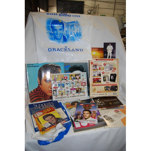 100 - QUANTITY OF ELVIS MEMORABILIA INCLUDING GRACELAND CARRIER BAGS