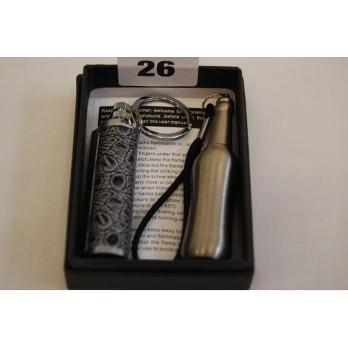 26 - 2 STAINLESS STEEL BOTTLE KEY RINGS