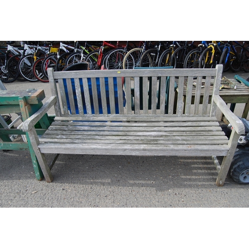 759 - WOOD SLATTED GARDEN BENCH